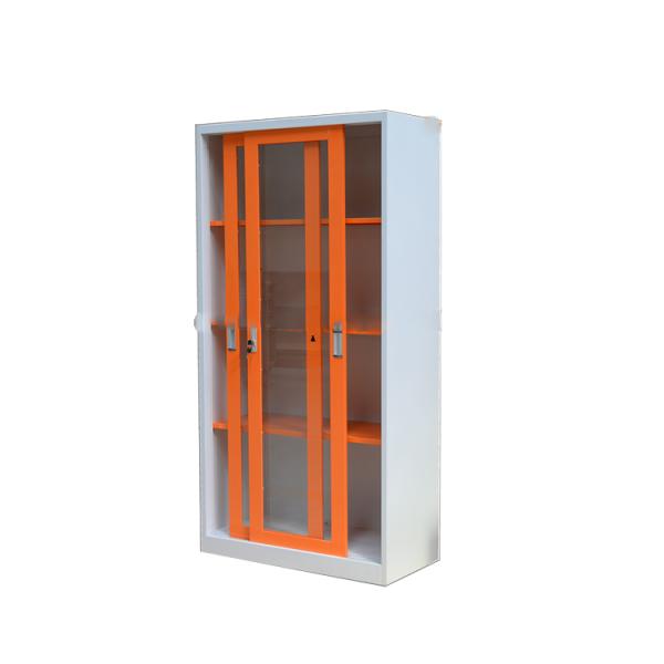 Office Double Doors Portable Stainless Steel Cupboards With Glass Doors