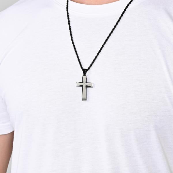 Cross Necklace for Men Stainless Steel Cross Pendant Mens Cross Necklace Christian Jewelry Religious Gifts