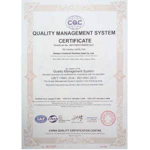 WUXI FENGERMAN IRON AND STEEL LIMITED Certifications