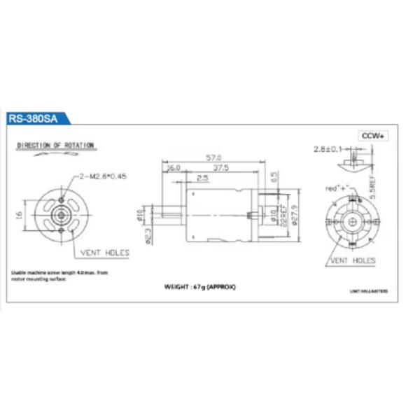 RS-385 Carbon Brushed Dc Motor Rs 385 12 V for Hair Drier Sweeping robot Vacuum Pump