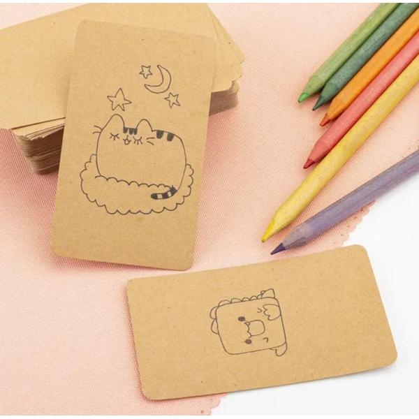 Paper Blank Kraft Business Cards DIY Graffiti Business Card Word Memory Card