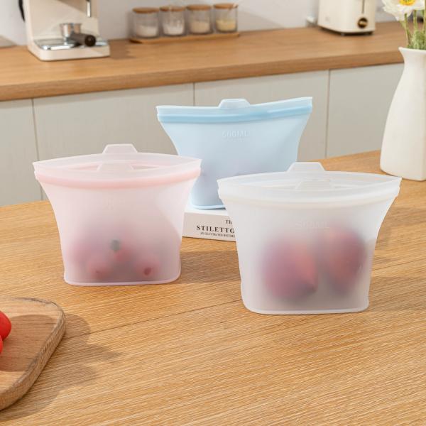 Eco-Friendly And Sustainable Silicone Food Storage Bags Featuring Airtight Seals, Heat Resistance, And Easy Cleaning – Ideal For Storing Snacks,
