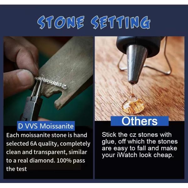 Hip Hop Moissanite Tennis Chain 925 Sterling Silver Moissanite Tennis Necklace