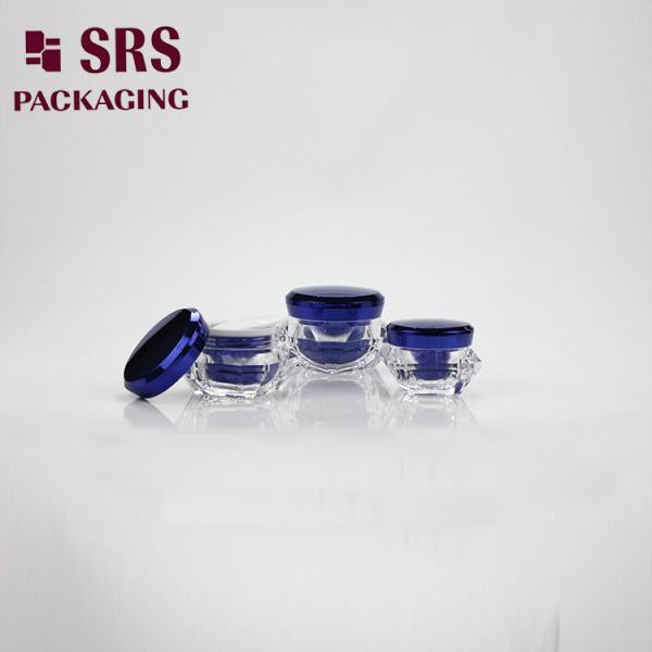 Quality diamond shape 5g 15g 30g 50g double wall luxury face mask acrylic containers with lids for sale