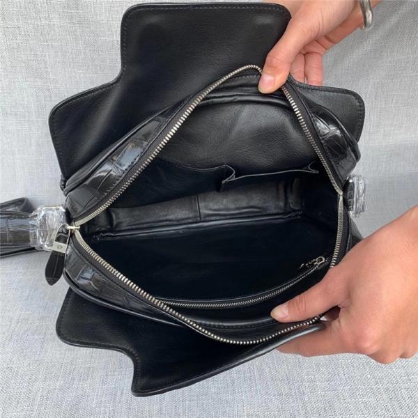 Exotic Real Alligator Skin Men Single Shoulder Bag Authentic Real Crocodile Leather Satchels Purse Male Messenger Bag