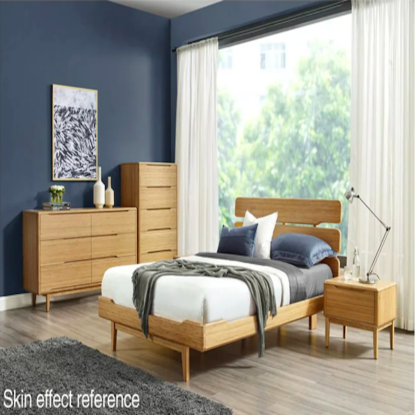 Bamboo Charcoal Engineered Wood Veneer Horizontal Natural For Skateboards