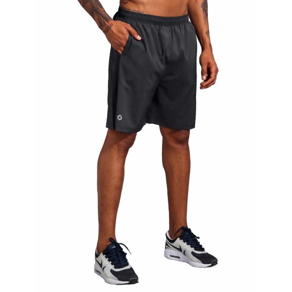 Male 7 Inches 5% Spandex Running Wear Quick Dry Mesh Liner Zip Pocket