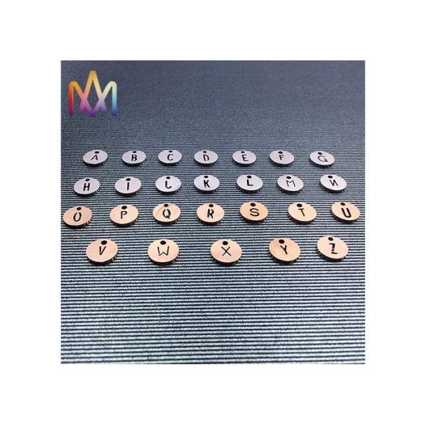 Eco Friendly 10MM A-Z Stainless Steel Stamping Charms