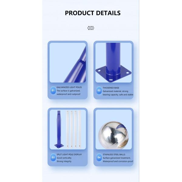 Metal Galvanized Solar Street Light Pole 15m Used For Outdoor In Smart Cities