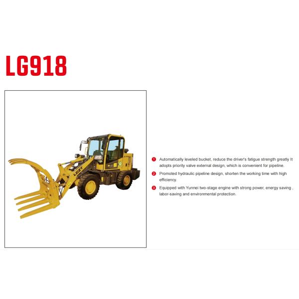 LG918 Wheel Loader with 600KG Rated Load and 2200KG Operating Weight