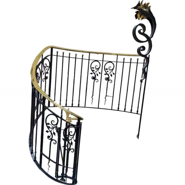 Steel Outdoor Stair Handrail Painted Staircase Railings Flooring Mounted