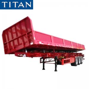 China 3 Axle 60/80 Tons Hydraulic Side Dump Tipper Trailer for Sale on sale