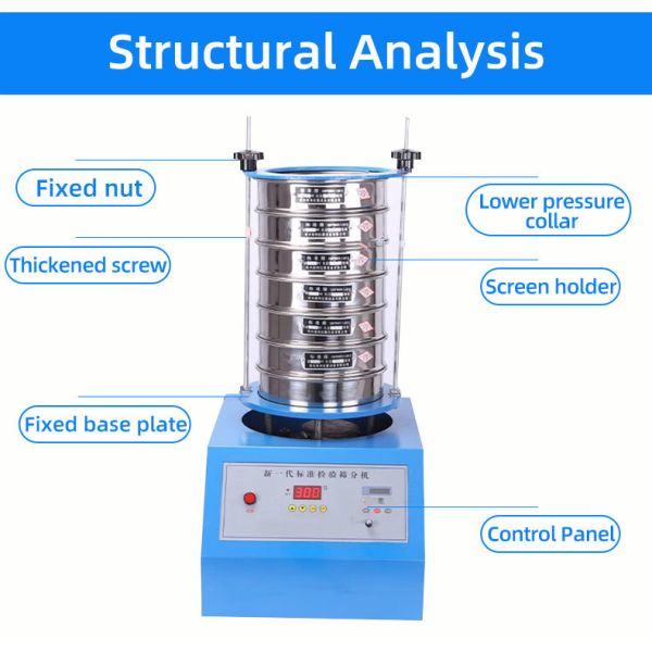 Vibrating screen oscillator - Stainless steel vibrating screen oscillator - Automatic digital laboratory screening oscillator