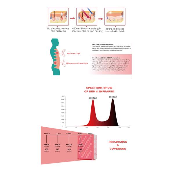 400w Portable Led Red Light Therapy Product For Home Facial Treatment