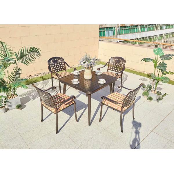 4 Seater Cast Aluminum Patio Furniture Unfolded All Weather Aluminium Garden Furniture