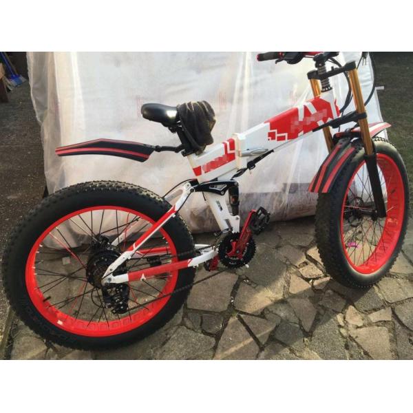 Full Suspension Fat Tire E Bike Folding Electric Mountain 350w 48v RICH BIT 018