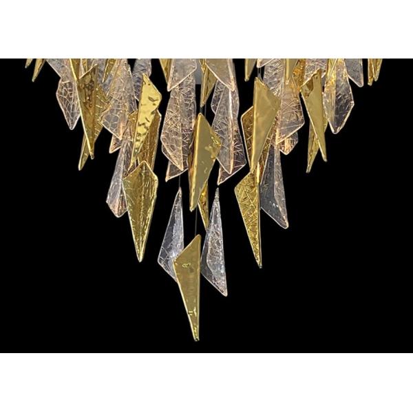 Romantic ribbon art chandelier glass twisted strip shape hotel lobby exhibition hall theater non-standard engineering chandelier