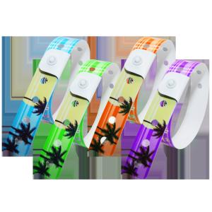 Soft PVC Bracelets , Heat Transfer Printing Self Adhesive Wristbands