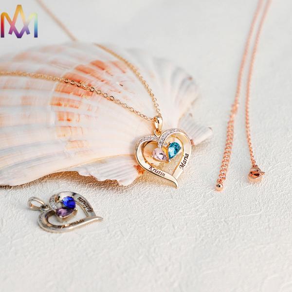 Forever Together 22x33MM Heart Pendant Womens Engraved Necklace