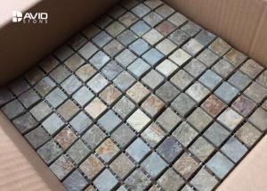 Cheap 121 Pcs Elegant Slate Mosaic Tile Sheets , Mosaic Bathroom Tiles Assorted Color wholesale