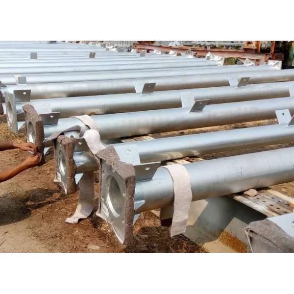 Galvanized Surface Tubular Steel Tower For Power Transmission With 3 / 4 Leg
