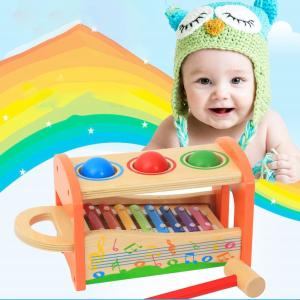 Eight Notes 15cm Wooden Musical Toys Wooden Xylophone Baby