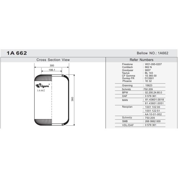 Air shock absorber spring/airbag 662 for young Neoplan Yutong buses 2931-00043