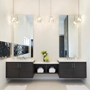Cheap Melamine Bathroom Vanity Units Cabinet Modern Dark Grey Wood Texture wholesale