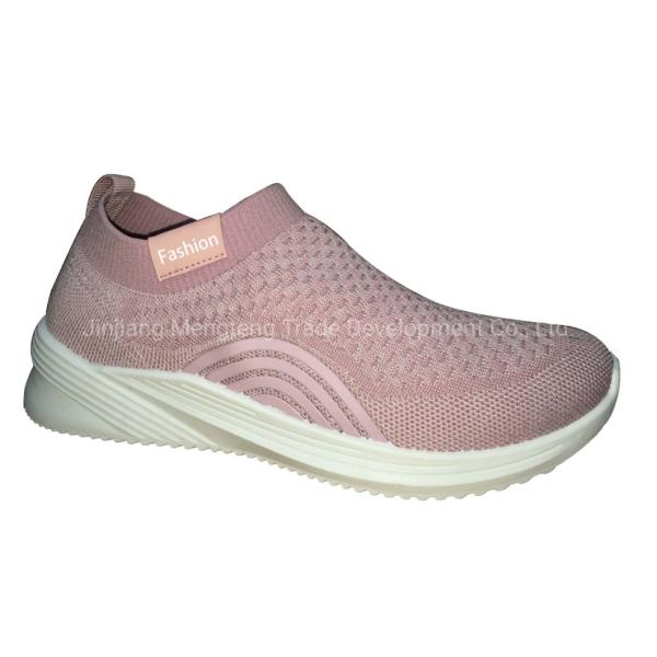 New Style Women′s Fashion Shoes Flyknit Shoes Suede Leather Sneaker Sport Shoes Walking Jogging Running Shoes Casual Shoes Injection Shoes
