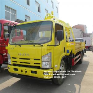Cheap 6 wheelers truck with crane boom truck cranes sale isuzu crane truck 5.5 tons with auger wholesale