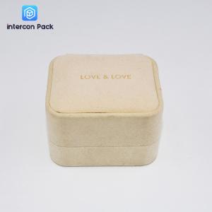 Flip Small Jewelry Packaging Boxes Polyurethane Flocking Cloth Clamshell Jewelry