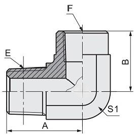 OEM Hydraulic Tube Fitting 90 Elbow BSPT Female 5t9