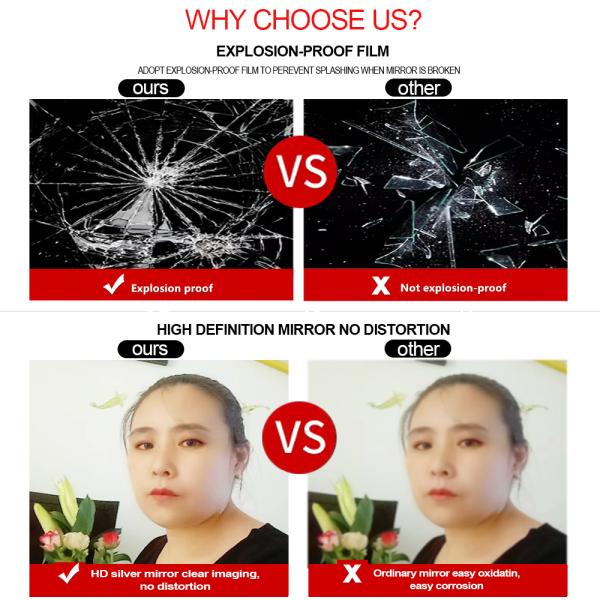 Stylish Bathroom Decoration Fashion Frame Metal Wall Mirror with Large Gold Frame