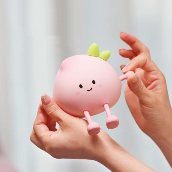 Cute Peach Night Light For Kids Soft Silicone Sleep Light With USB Rechargeable Touch Sensor Nightlights For Kids Room