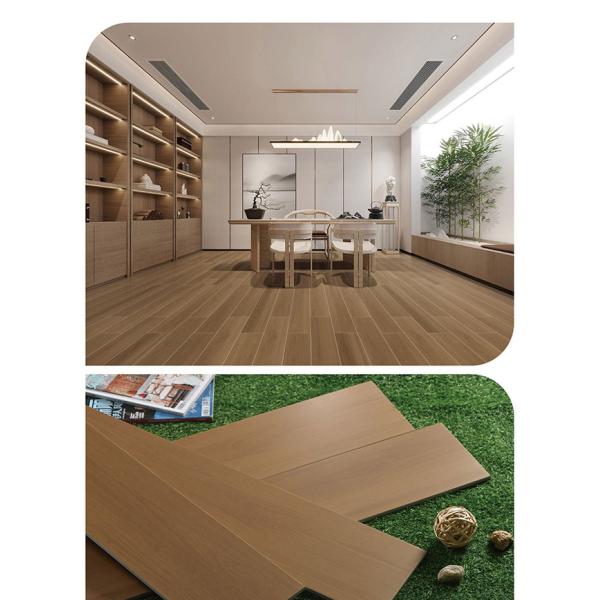 Interior Porcelain Rustic Wall Floor Tiles , 150x900mm Wood Look Ceramic Tile