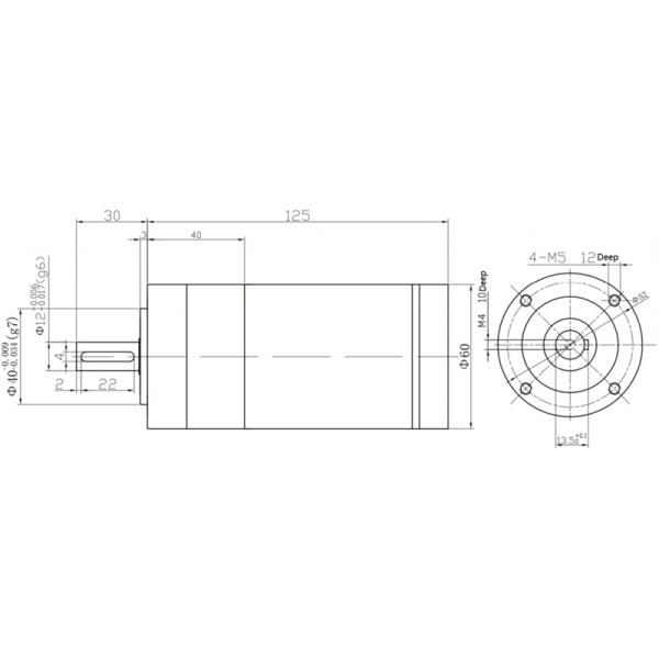 Small DC Servo Motor 59mm Access Small 100w 2000RPM For Channel Gate Pedestrian