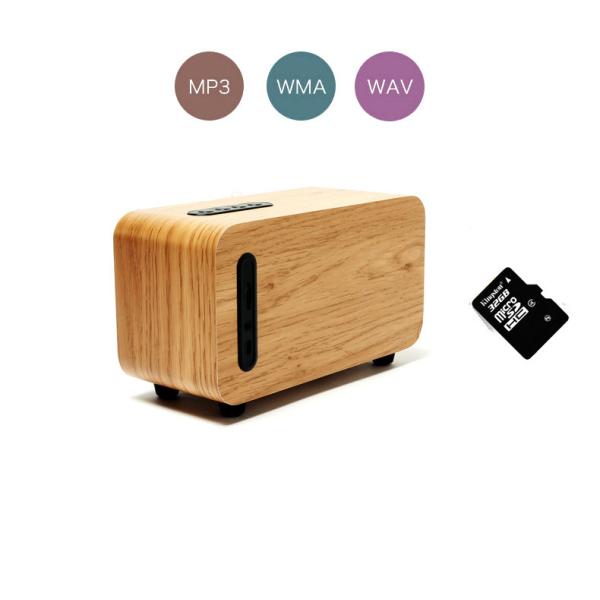 TF Card Supported Wooden Bluetooth Speaker , Line - In Function Wooden Stereo Speakers