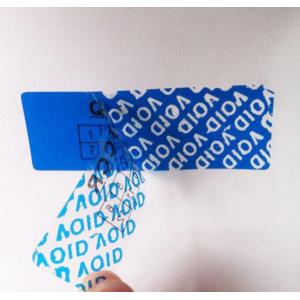 China Custom Blue Tamper Evident Security Labels Warranty Void If Removed on sale