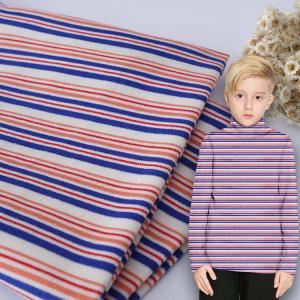 China Wear Resistant Double Knit Fabric , Two Sided Glossy Cotton Striped Fabric on sale