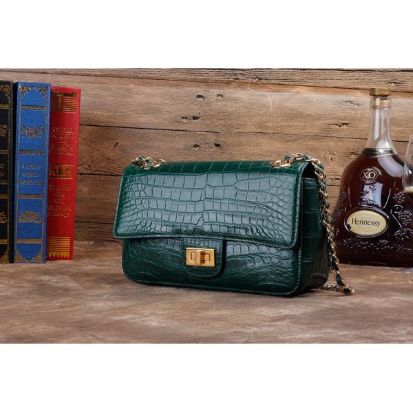 Luxury Genuine Crocodile Belly Skin Gold Hardware Lady Evening Flap Purse Alligator Leather Women Single Shoulder Bag