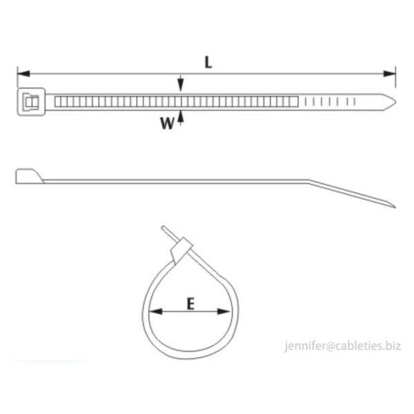 3*100mm DEMOELE ROHS SGS certificated Self-Locking nylon cable ties