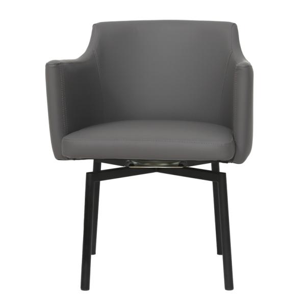 Black Modern Swivel Dining Chairs Customized Modern Swivel Armchair With Metal Legs