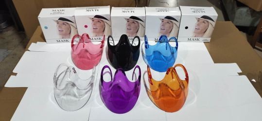 Blue color PC mask transparent protective mask splash-proof face shield For Sale