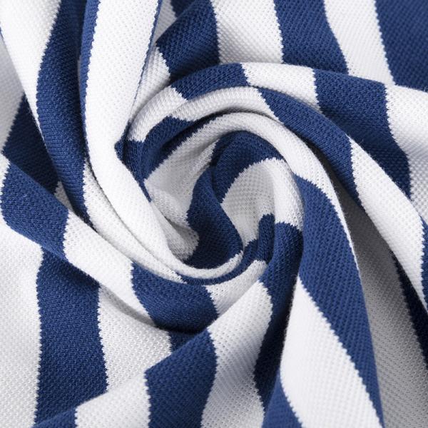 Yarn Dyed Striped Knit Fabric Pique Cotton 100% For Polo Shirt