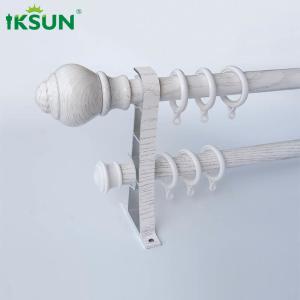 Cheap White Double Modern Wood Curtain Rod Heavy Duty 28mm Diameter wholesale