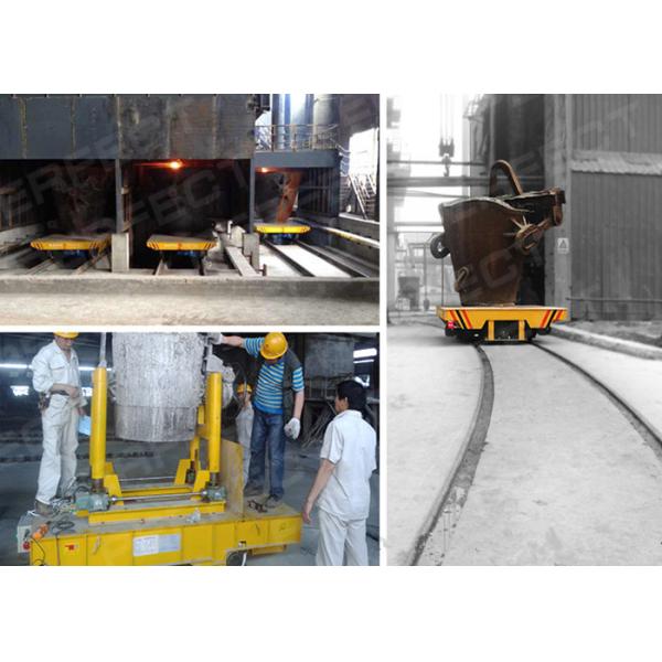 30 ton heavy load steerable ladle transfer cart on rails can equipped hydraulic lifting table