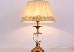 Hollow Out Gold Lace Gauze Cover Crystal LED Table Lamp Size Φ 360 X H 600 mm