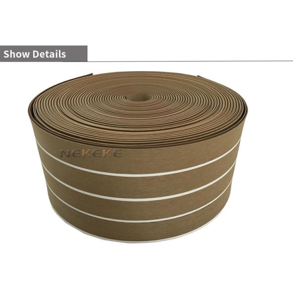 5mm Boat PVC Artificial Teak Decking UV Resistant Marine Deck Flooring