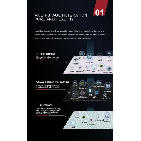 50/60Hz Under Sink Water Purifier System , CE Home Water Purification Reverse Osmosis