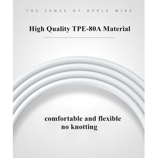 2.4A Apple IPhone Charger Cable TPE Fast Charging Cord 1M For IPhone 12 Mini Pro